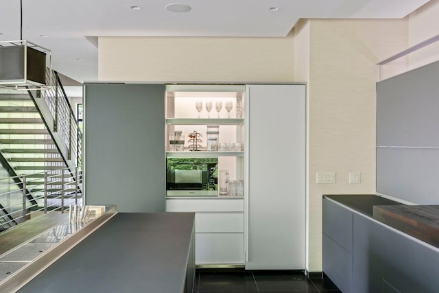 kitchen with white cabinets