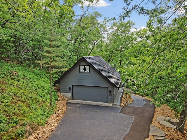 view of garage