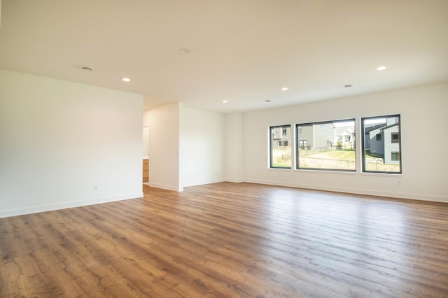 spare room featuring wood-type flooring