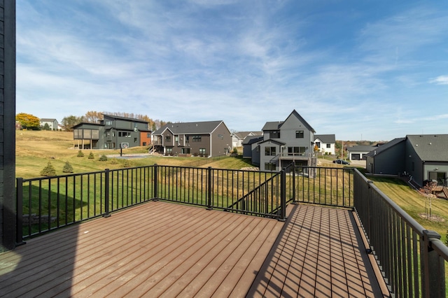 deck with a lawn