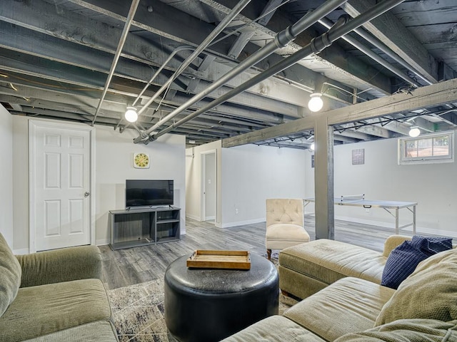 living room featuring wood-type flooring