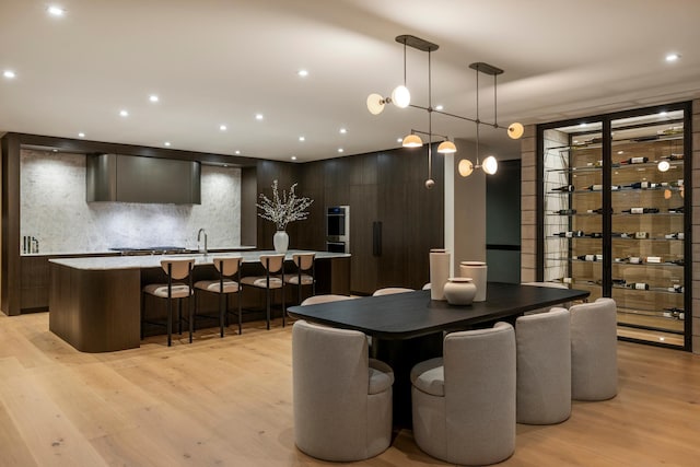 dining area featuring light hardwood / wood-style floors