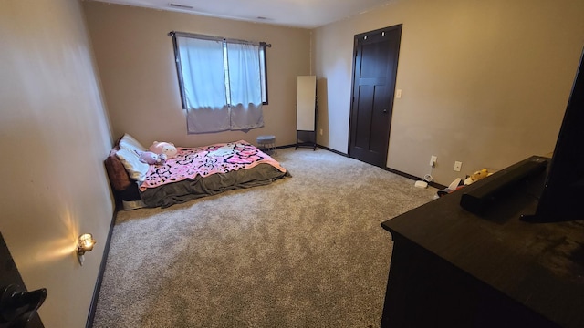 bedroom with carpet floors