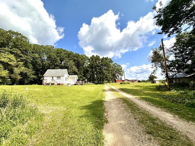 view of road with a rural view