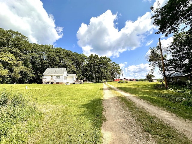 view of road featuring dirt driveway