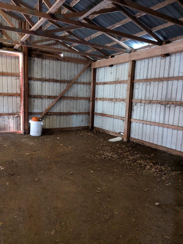 garage featuring metal wall