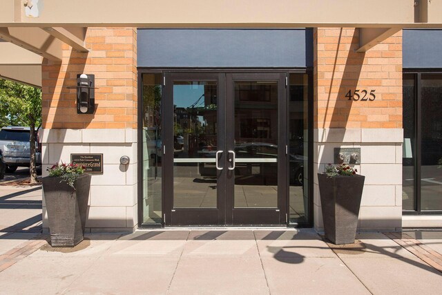 property entrance with french doors