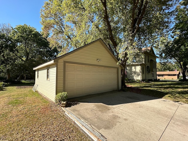 view of detached garage