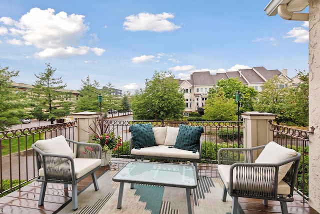 exterior space with an outdoor living space