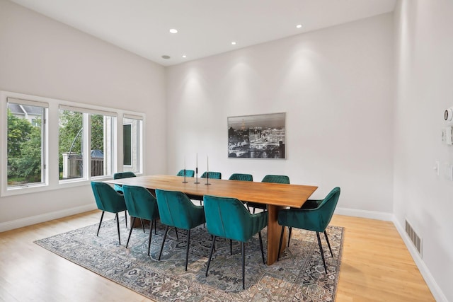 dining room featuring light wood-type flooring