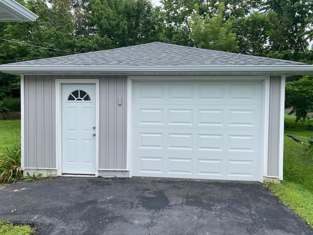 view of garage