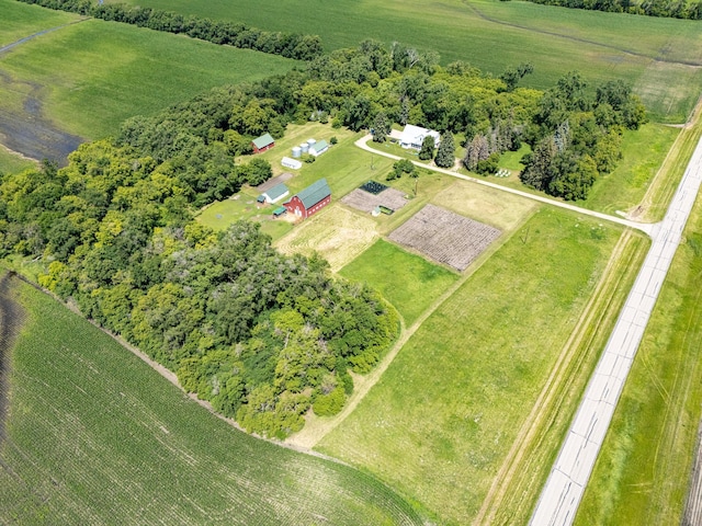 aerial view featuring a rural view