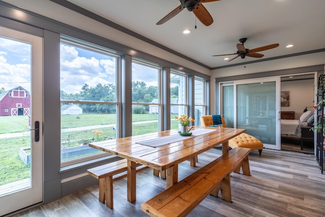 view of sunroom