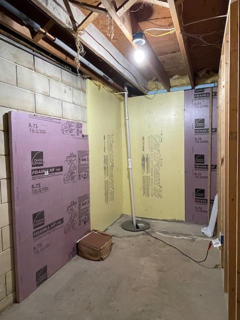 675 10th St, Granite Falls, MN 56241 - unfinished below grade area featuring concrete block wall