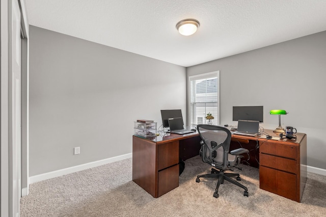 view of carpeted office space