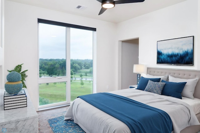 bedroom with ceiling fan