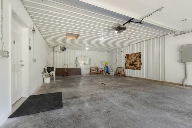 garage with a wall mounted AC