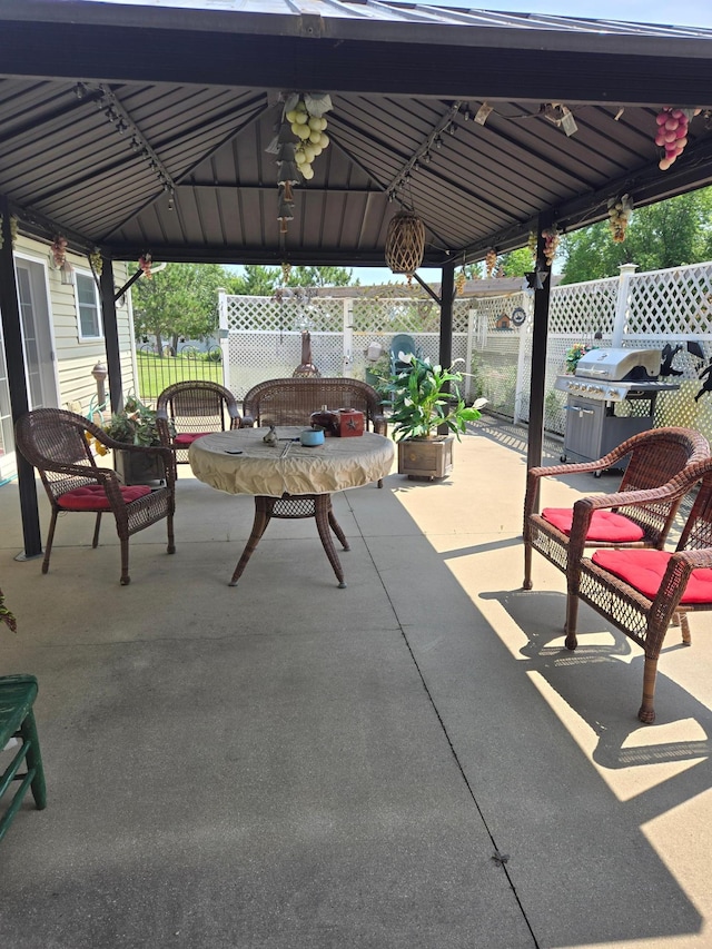 view of patio with a gazebo