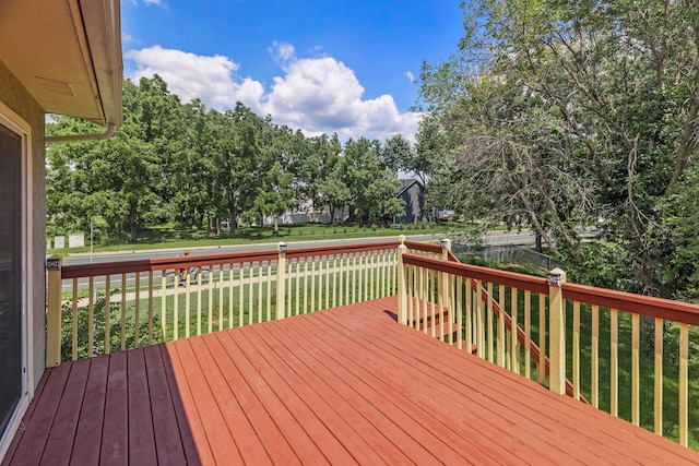 deck with a lawn