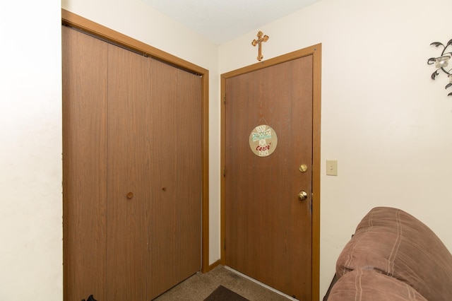 view of carpeted entryway