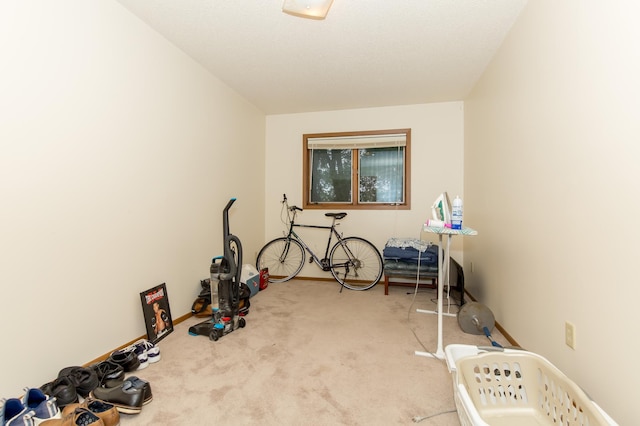 workout room with carpet