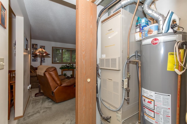 utility room with gas water heater