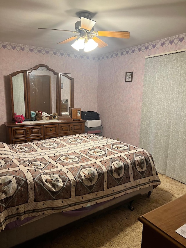 618 Memorial Pl, Dawson, MN 56232 - carpeted bedroom with ceiling fan