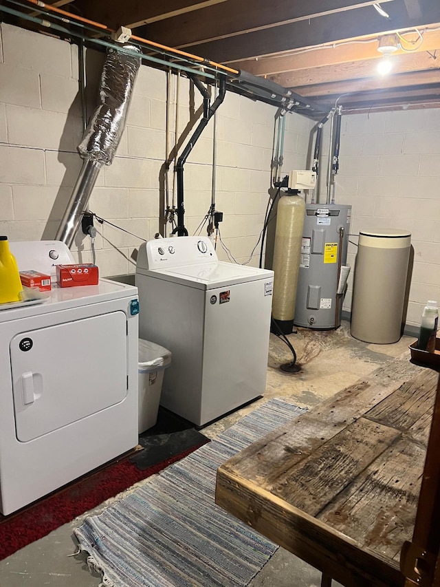 618 Memorial Pl, Dawson, MN 56232 - laundry room with independent washer and dryer and electric water heater