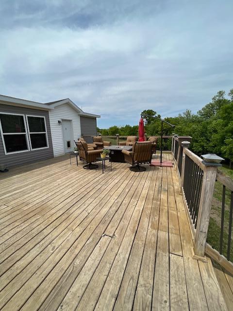 deck with an outdoor living space