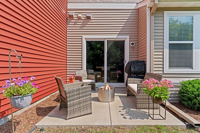 view of patio with an outdoor living space