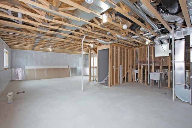 basement featuring sink