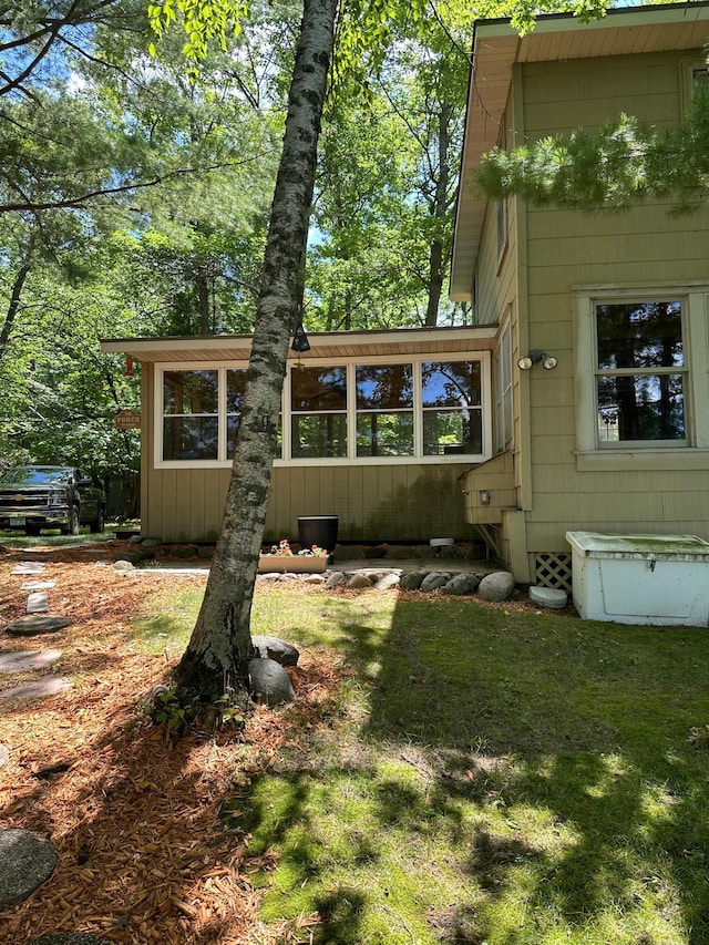 view of front of home with a front yard