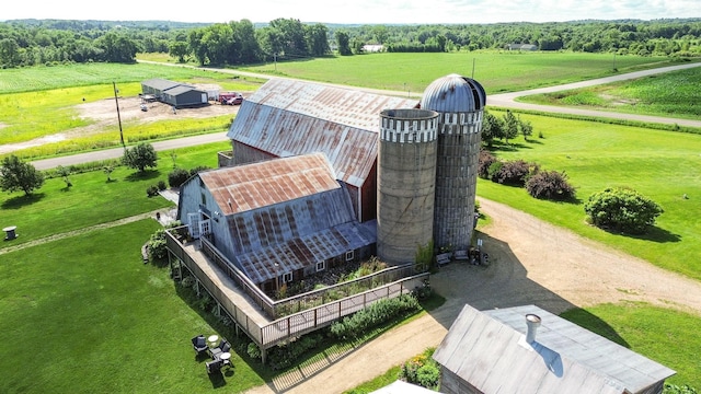 aerial view featuring a rural view