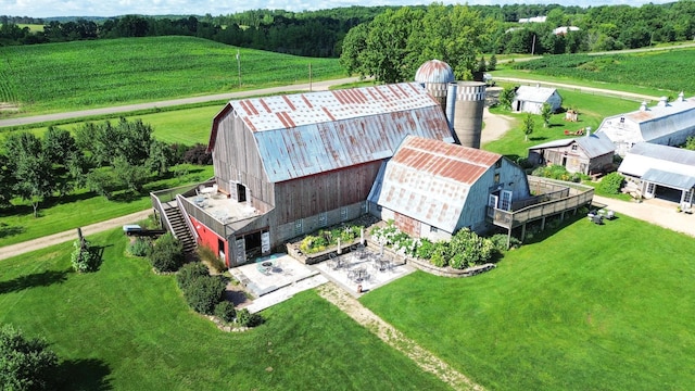 aerial view with a rural view