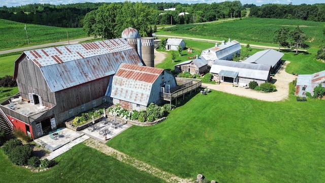 aerial view featuring a rural view