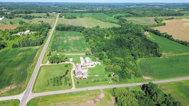 drone / aerial view with a rural view