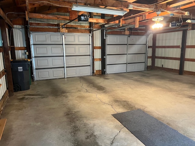 garage featuring a garage door opener