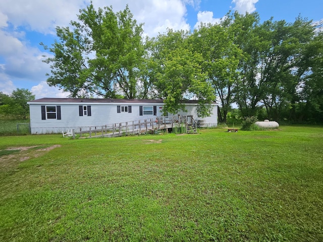 exterior space featuring a lawn