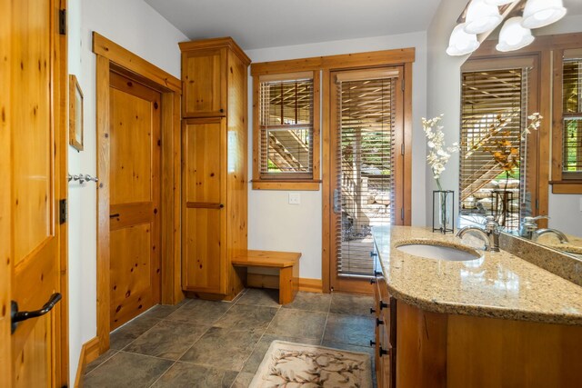 bathroom featuring vanity and tile patterned floors