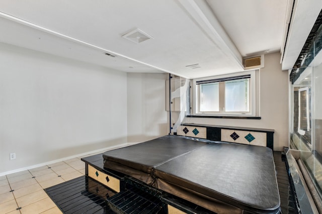 game room featuring light tile patterned flooring