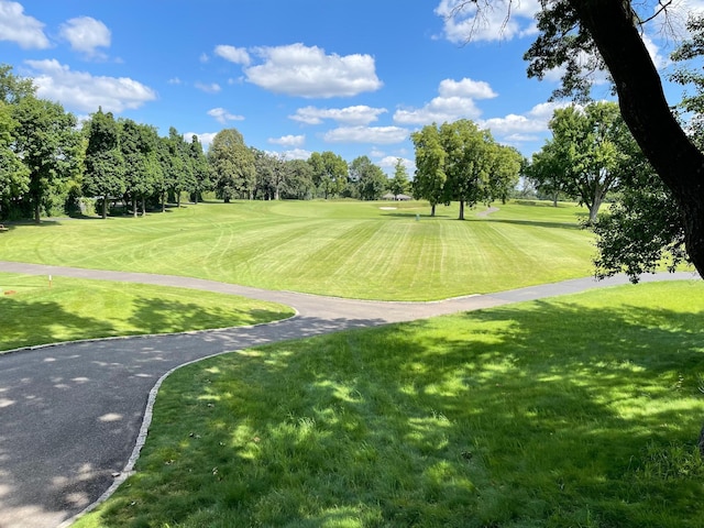 view of property's community featuring a yard