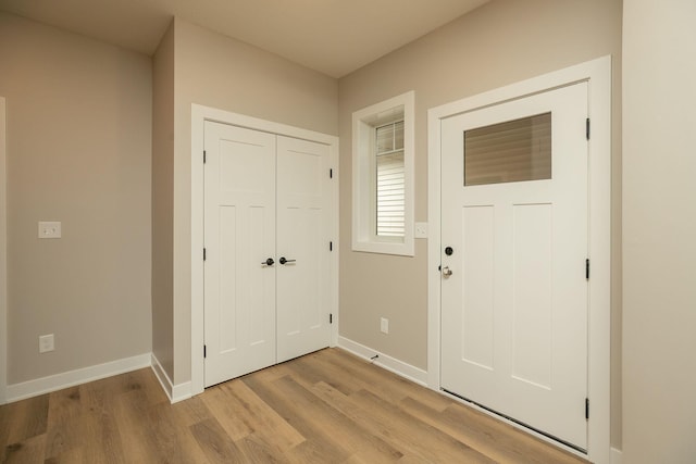 entryway featuring light hardwood / wood-style floors