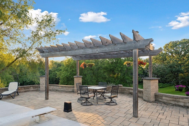 view of patio / terrace with a pergola