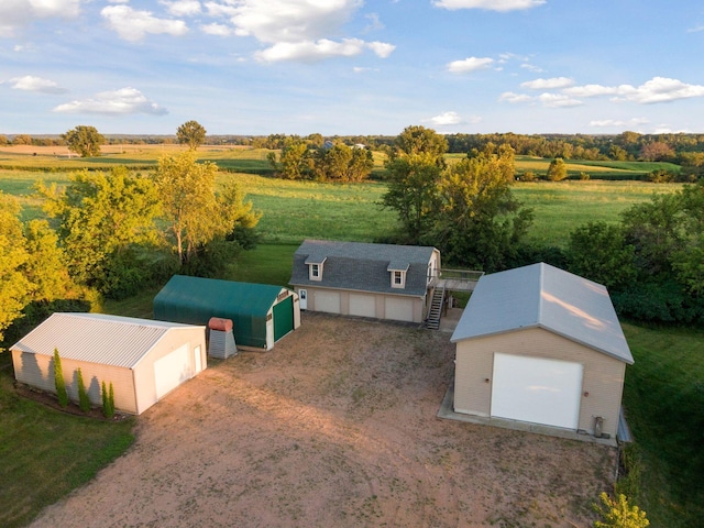 aerial view with a rural view