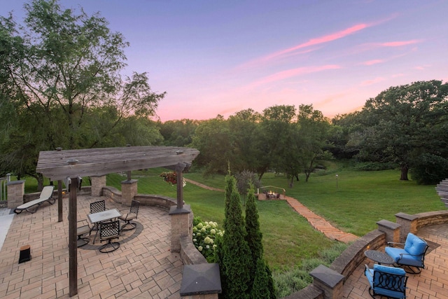 exterior space with a pergola and a patio area