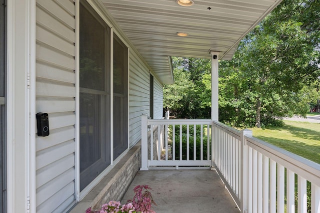 view of patio / terrace featuring covered porch