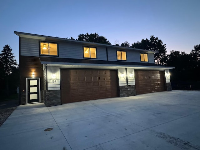 front of property featuring a garage