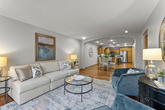 living room featuring hardwood / wood-style floors