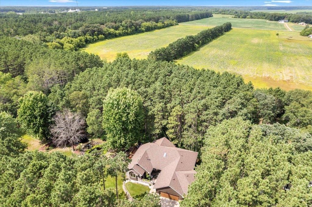 bird's eye view featuring a rural view