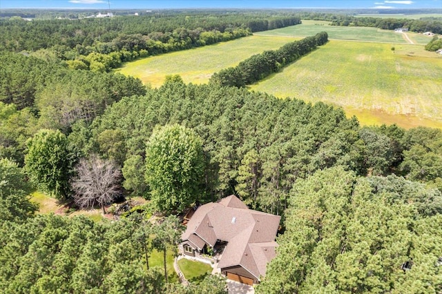 bird's eye view featuring a rural view